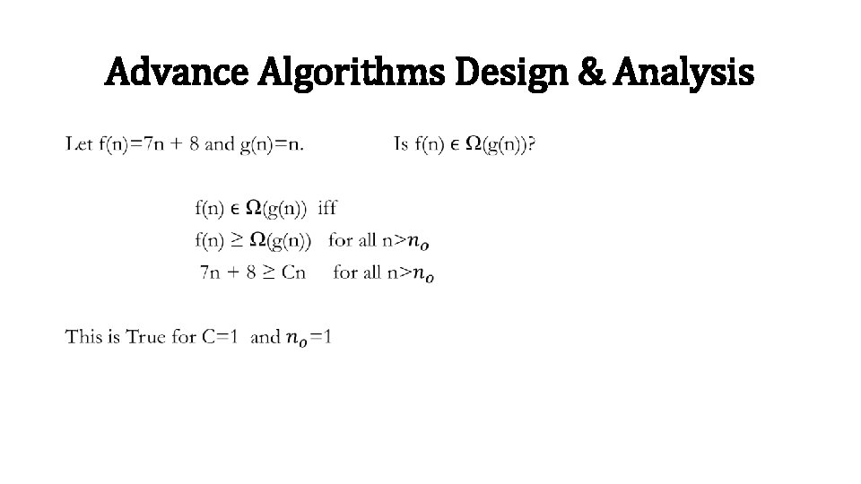 Advance Algorithms Design & Analysis • 