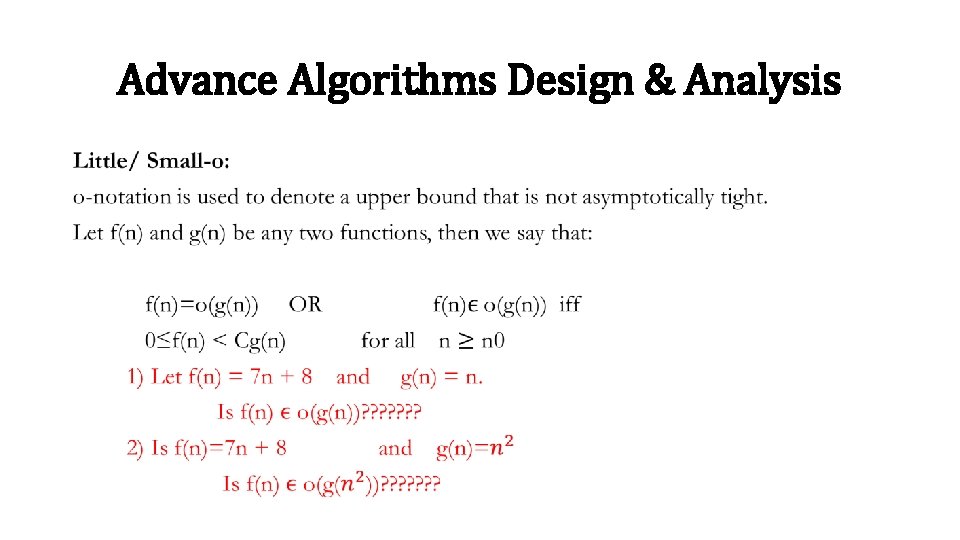 Advance Algorithms Design & Analysis • 