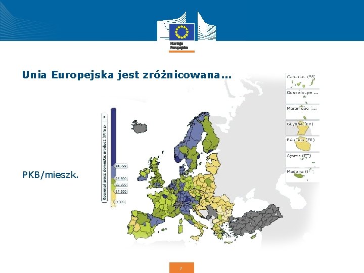 Unia Europejska jest zróżnicowana. . . PKB/mieszk. 3 