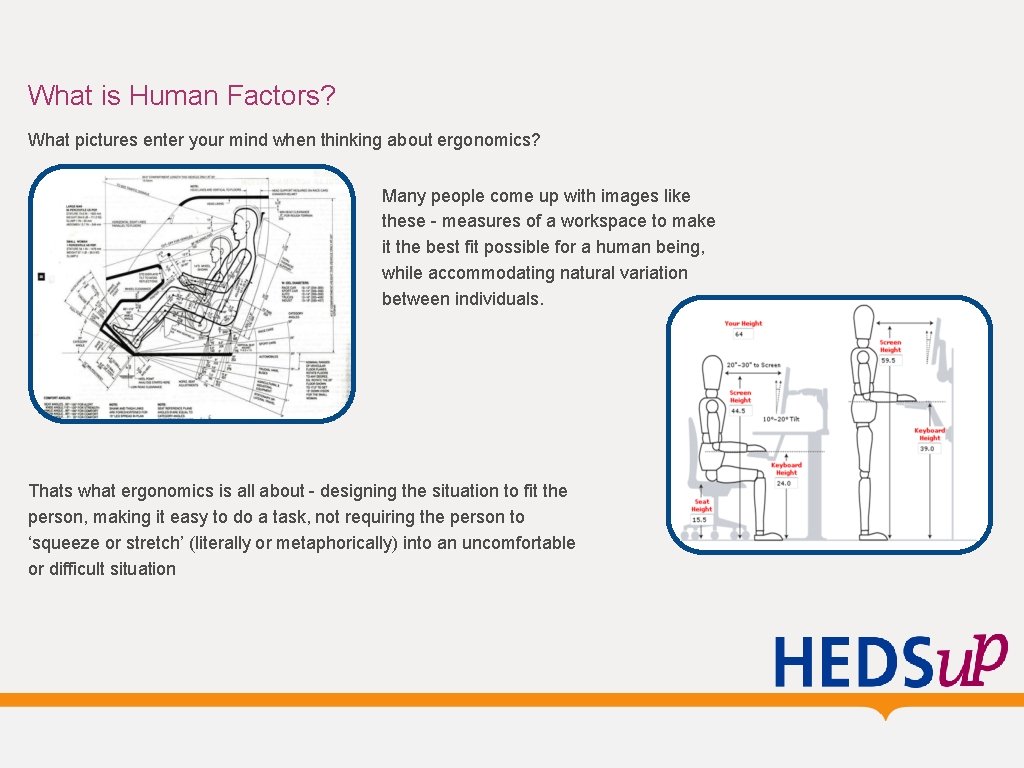 What is Human Factors? What pictures enter your mind when thinking about ergonomics? Many What is Human Factors? What pictures enter your mind when thinking about ergonomics? Many