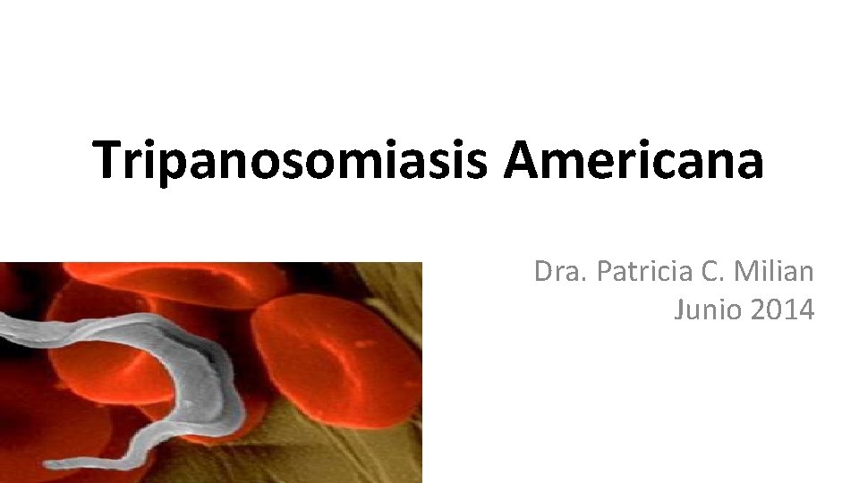 Tripanosomiasis Americana Dra. Patricia C. Milian Junio 2014 
