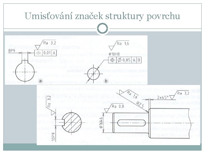 Umisťování značek struktury povrchu 