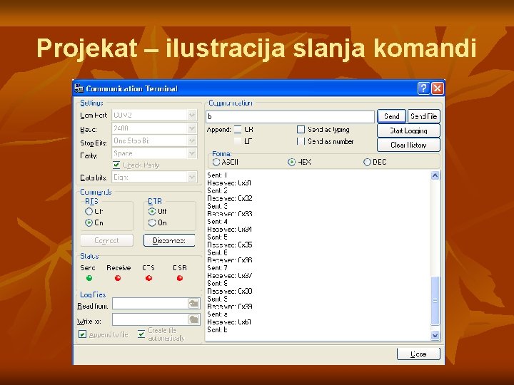 Projekat – ilustracija slanja komandi Projekat – ilustracija slanja komandi