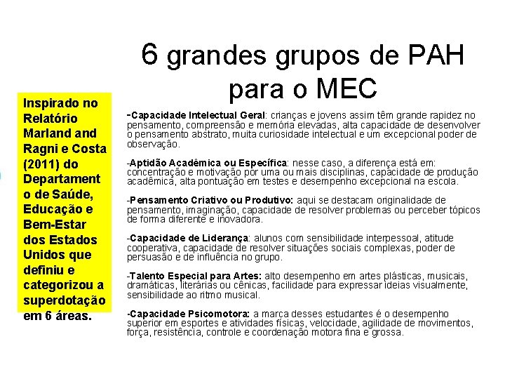 6 grandes grupos de PAH Inspirado no Relatório Marland Ragni e Costa (2011) do 6 grandes grupos de PAH Inspirado no Relatório Marland Ragni e Costa (2011) do