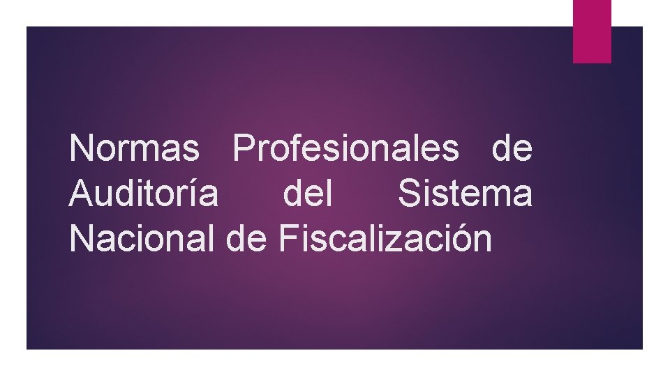 Normas Profesionales de Auditoría del Sistema Nacional de Fiscalización 