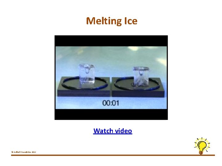 Melting Ice Watch video © Nuffield Foundation 2012 