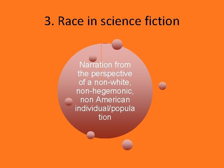 3. Race in science fiction Narration from the perspective of a non-white, non-hegemonic, non