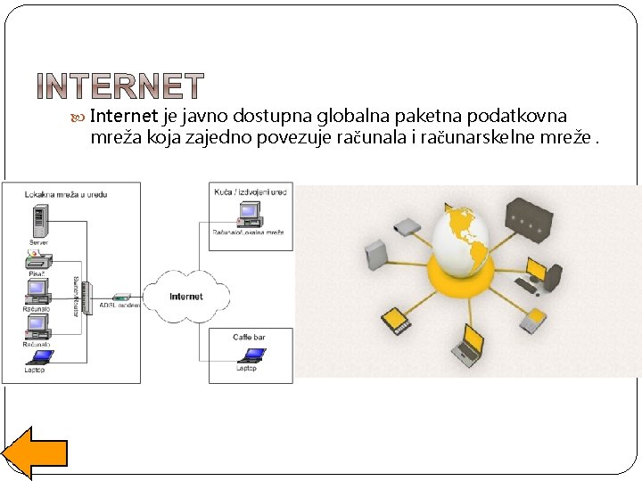  Internet je javno dostupna globalna paketna podatkovna mreža koja zajedno povezuje računala i