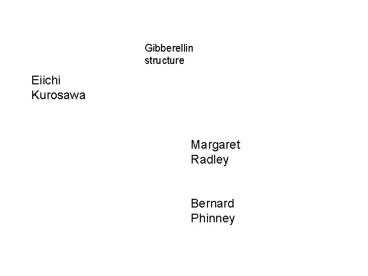 Gibberellin structure Eiichi Kurosawa Margaret Radley Bernard Phinney Gibberellin structure Eiichi Kurosawa Margaret Radley Bernard Phinney