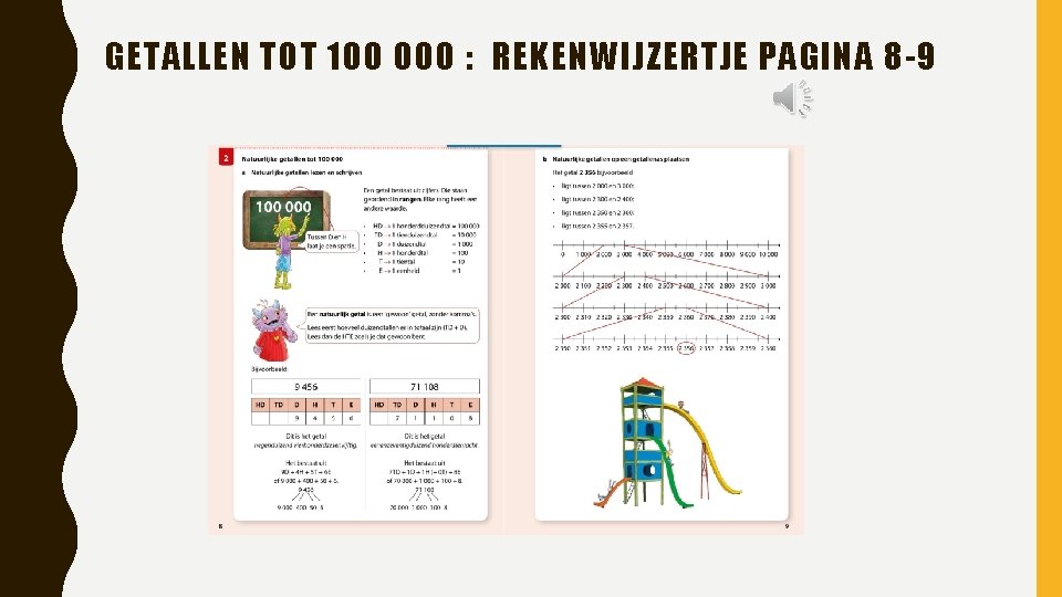 GETALLEN TOT 100 000 : REKENWIJZERTJE PAGINA 8 -9 