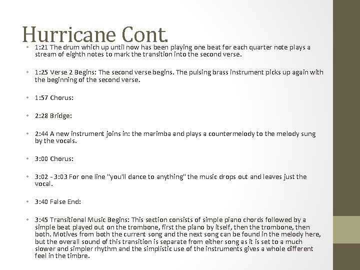 Hurricane Cont. • 1: 21 The drum which up until now has been playing Hurricane Cont. • 1: 21 The drum which up until now has been playing