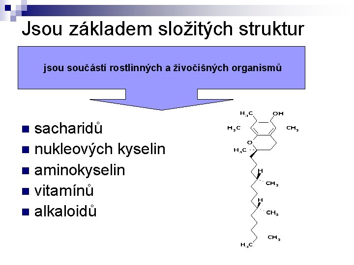 Jsou základem složitých struktur jsou součástí rostlinných a živočišných organismů sacharidů n nukleových kyselin