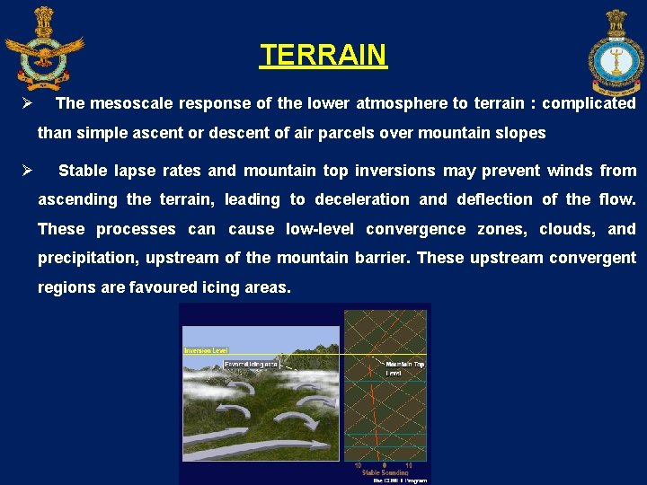 TERRAIN Ø The mesoscale response of the lower atmosphere to terrain : complicated than
