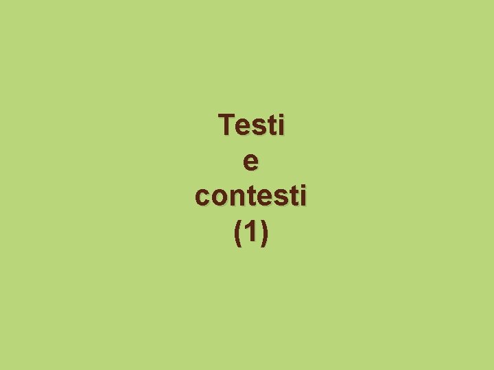 Testi e contesti (1) 