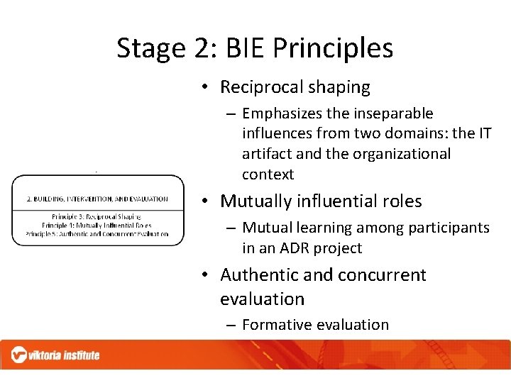 Stage 2: BIE Principles • Reciprocal shaping – Emphasizes the inseparable influences from two