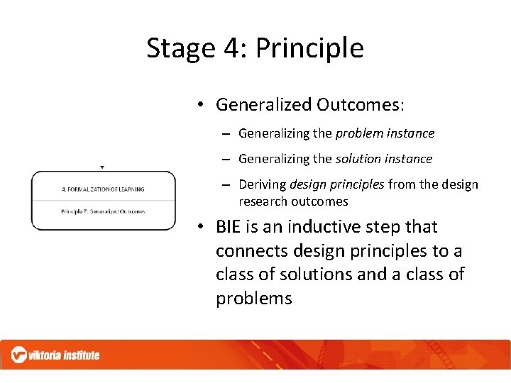 Stage 4: Principle • Generalized Outcomes: – Generalizing the problem instance – Generalizing the