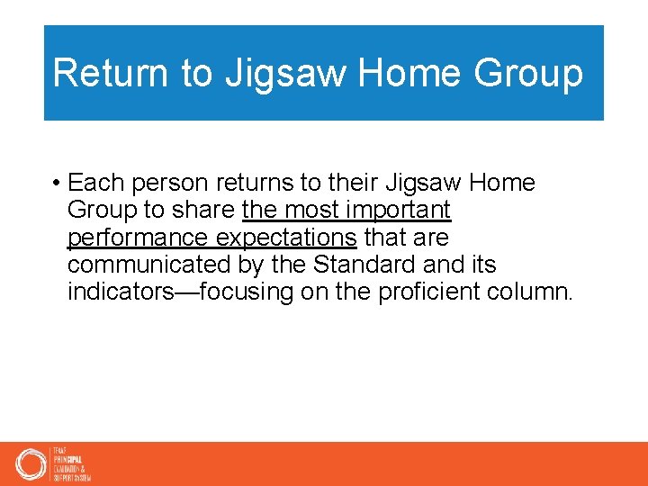 Return to Jigsaw Home Group • Each person returns to their Jigsaw Home Group