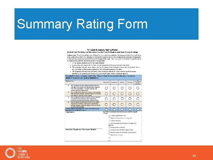 Summary Rating Form 48 