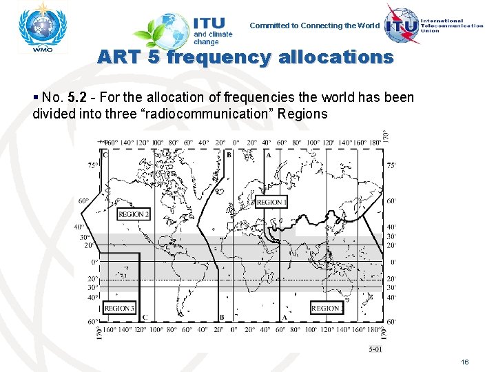 Committed to Connecting the World ART 5 frequency allocations § No. 5. 2 -