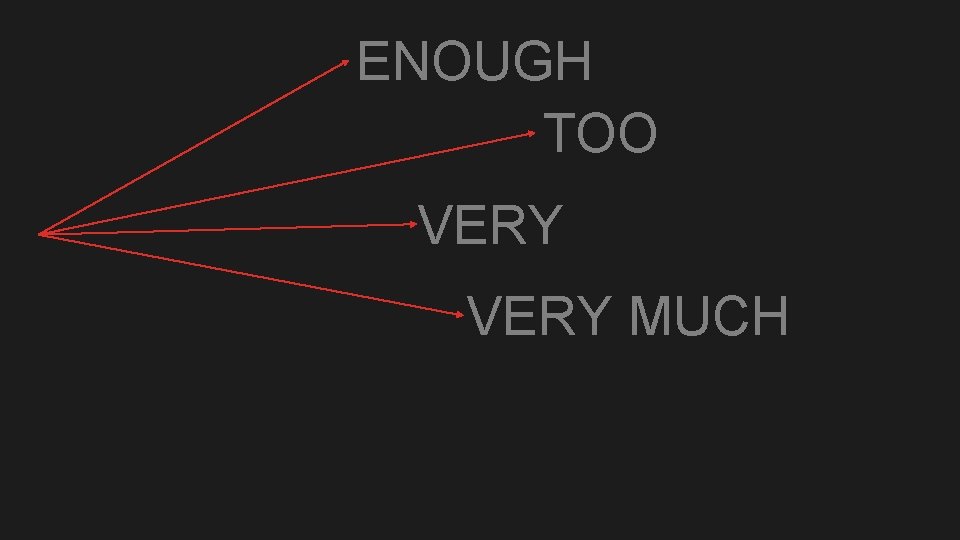 ENOUGH TOO VERY MUCH 