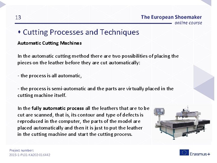 13 s Cutting Processes and Techniques Automatic Cutting Machines In the automatic cutting method