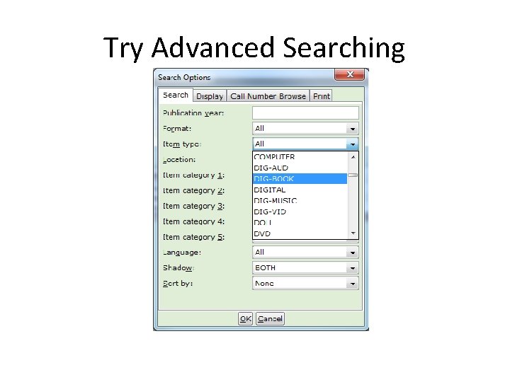 Try Advanced Searching 