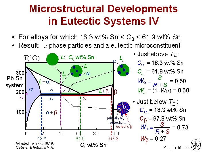 Microstructural Developments in Eutectic Systems IV • For alloys for which 18. 3 wt% Microstructural Developments in Eutectic Systems IV • For alloys for which 18. 3 wt%