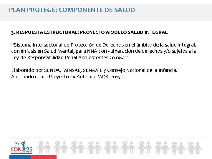 PLAN PROTEGE: COMPONENTE DE SALUD 3. RESPUESTA ESTRUCTURAL: PROYECTO MODELO SALUD INTEGRAL “Sistema Intersectorial PLAN PROTEGE: COMPONENTE DE SALUD 3. RESPUESTA ESTRUCTURAL: PROYECTO MODELO SALUD INTEGRAL “Sistema Intersectorial