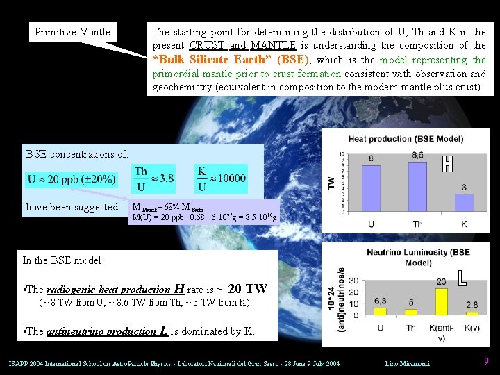 Primitive Mantle The starting point for determining the distribution of U, Th and K