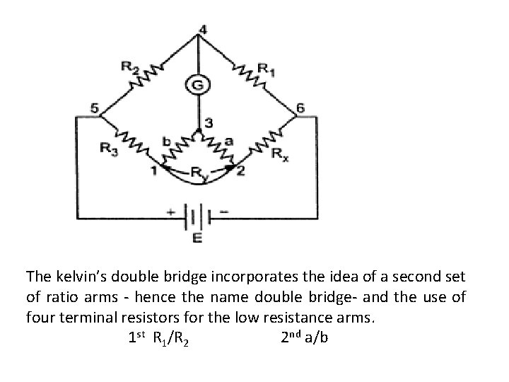 The kelvin’s double bridge incorporates the idea of a second set of ratio arms