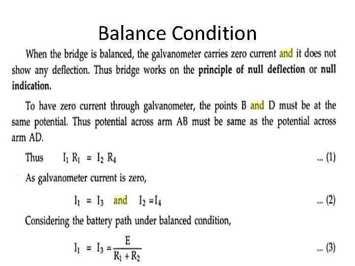 Balance Condition 