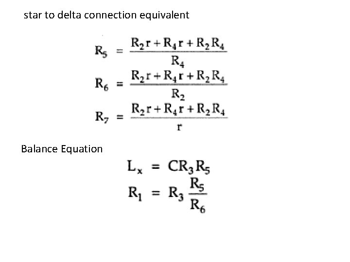 star to delta connection equivalent Balance Equation 