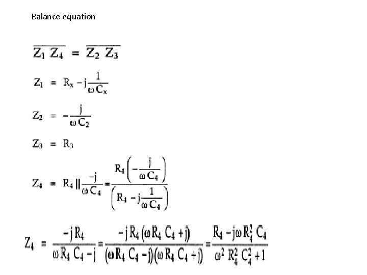 Balance equation 