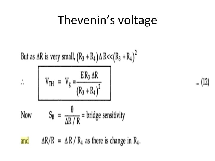 Thevenin’s voltage 