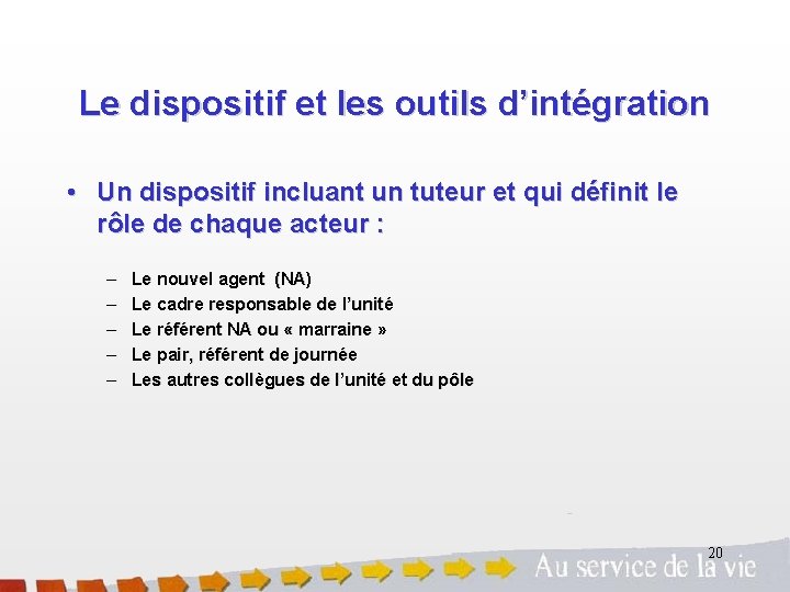 Le dispositif et les outils d’intégration • Un dispositif incluant un tuteur et qui