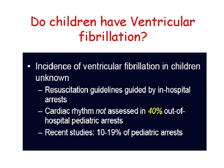 Do children have Ventricular fibrillation? 