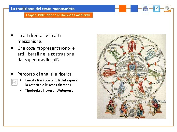 La tradizione del testo manoscritto I saperi, l’istruzione e le Università medievali § Le