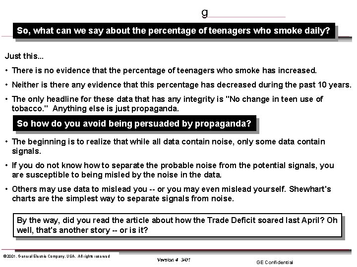 So, what can we say about the percentage of teenagers who smoke daily? Just