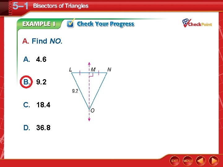 A. Find NO. A. 4. 6 B. 9. 2 C. 18. 4 D. 36.