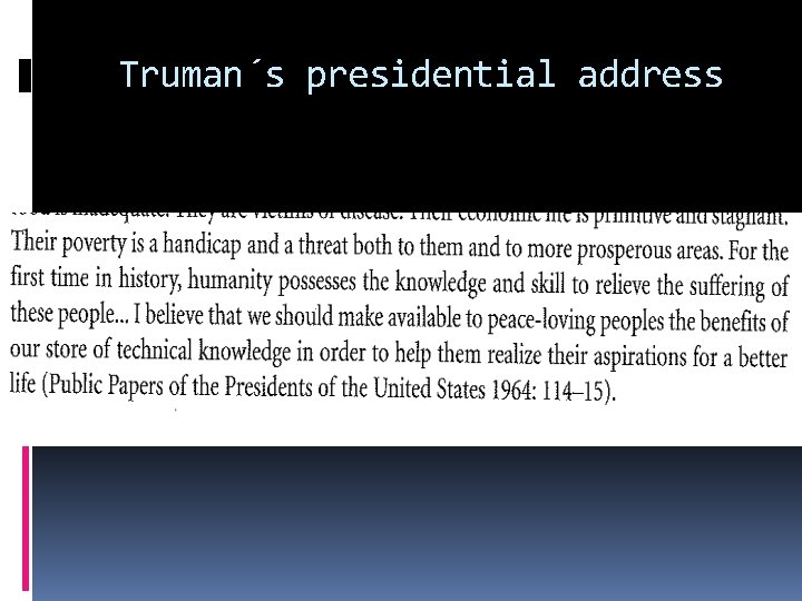 Truman´s presidential address 