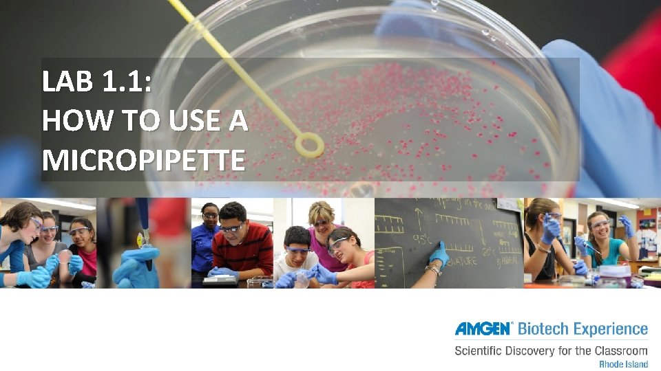 LAB 1. 1: HOW TO USE A MICROPIPETTE 