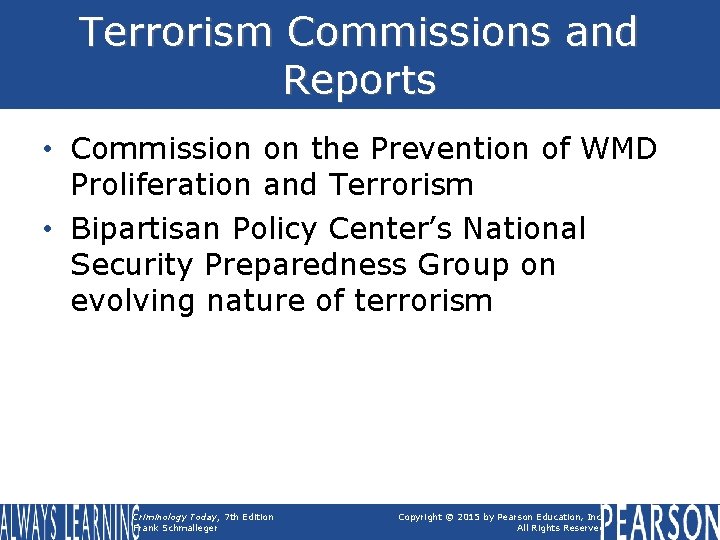 Terrorism Commissions and Reports • Commission on the Prevention of WMD Proliferation and Terrorism Terrorism Commissions and Reports • Commission on the Prevention of WMD Proliferation and Terrorism