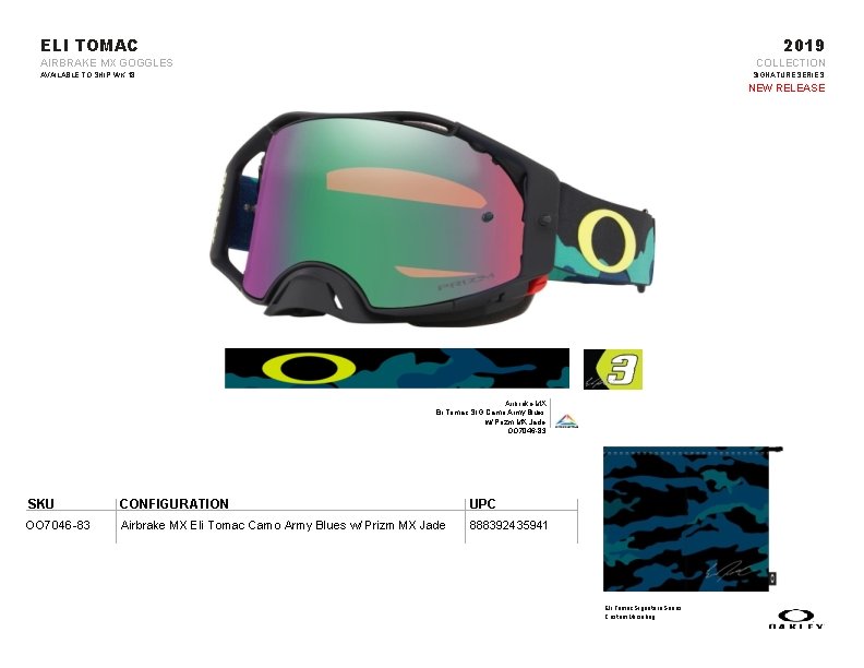 ELI TOMAC 2019 AIRBRAKE MX GOGGLES COLLECTION AVAILABLE TO SHIP WK 18 SIGNATURE SERIES