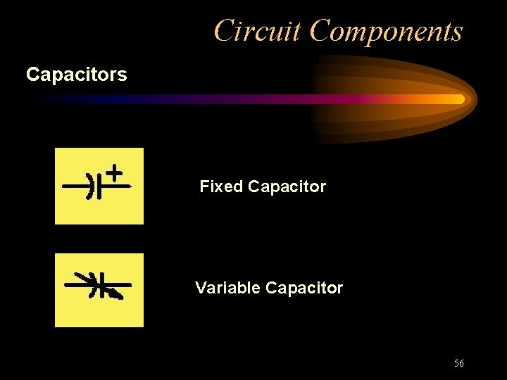 Circuit Components Capacitors Fixed Capacitor Variable Capacitor 56 