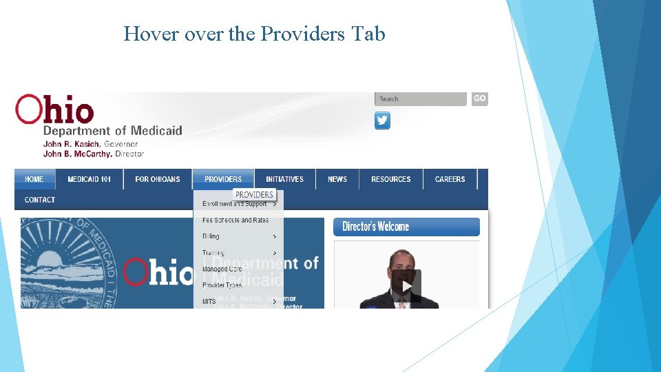 Hover the Providers Tab 
