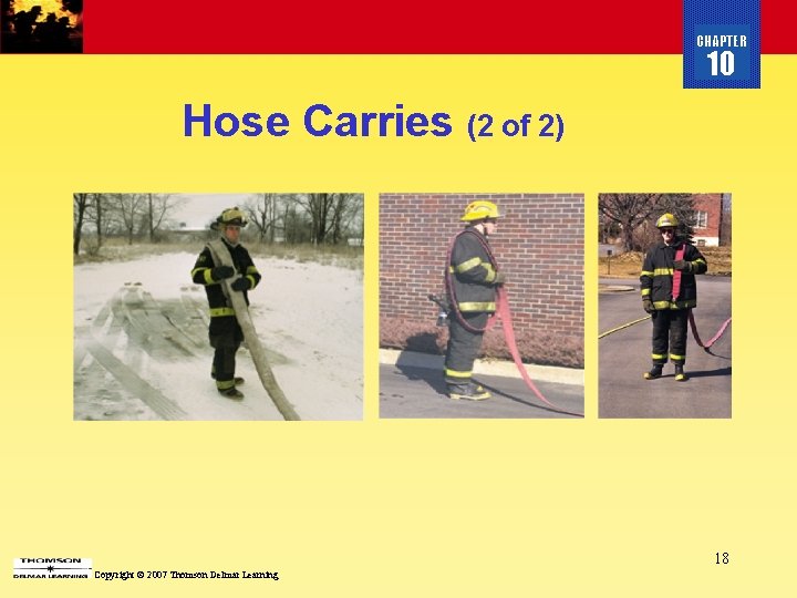 CHAPTER 10 Hose Carries (2 of 2) 18 Copyright © 2007 Thomson Delmar Learning