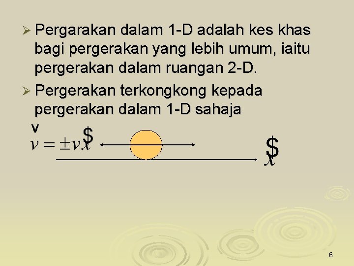 Ø Pergarakan dalam 1 -D adalah kes khas bagi pergerakan yang lebih umum, iaitu