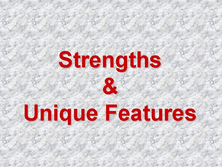 Strengths & Unique Features 