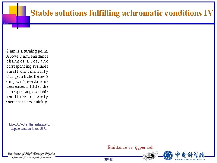 Stable solutions fulfilling achromatic conditions IV 2 nm is a turning point. Above 2