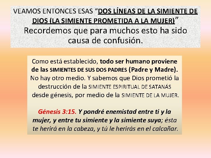 VEAMOS ENTONCES ESAS “DOS LÍNEAS DE LA SIMIENTE DE DIOS (LA SIMIENTE PROMETIDA A VEAMOS ENTONCES ESAS “DOS LÍNEAS DE LA SIMIENTE DE DIOS (LA SIMIENTE PROMETIDA A
